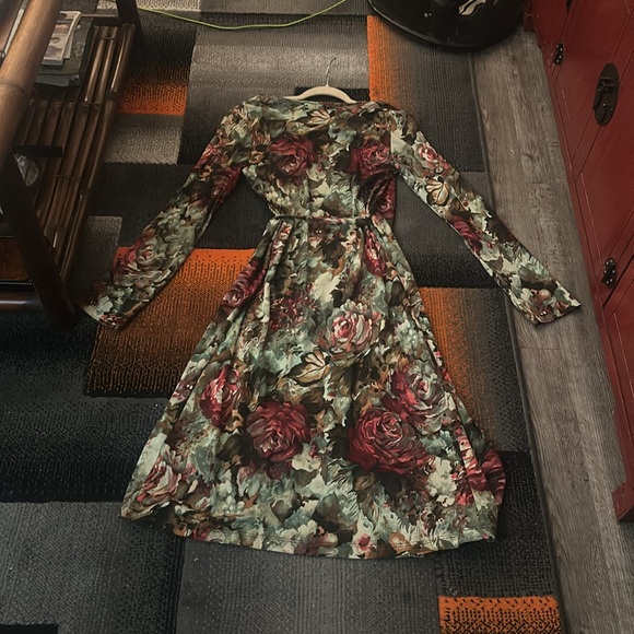 NWO JALOUX /Zalu rayon Wrap around Vintage Gorgeous Dress Size Large See video - Picture 11 of 12